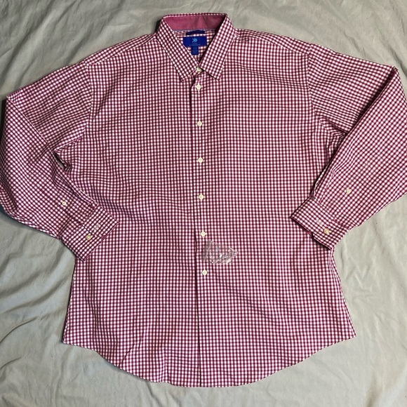 Egara Other - Egara Maroon and White Checkered Button Down Shirt